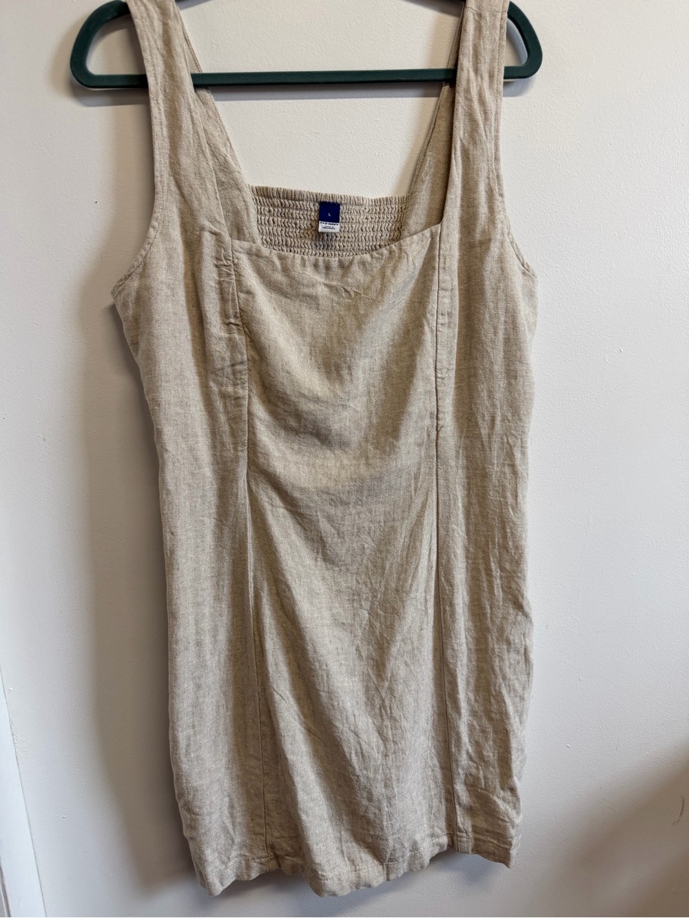 Old Navy sleeveless oatmeal linen blend mini dress size large